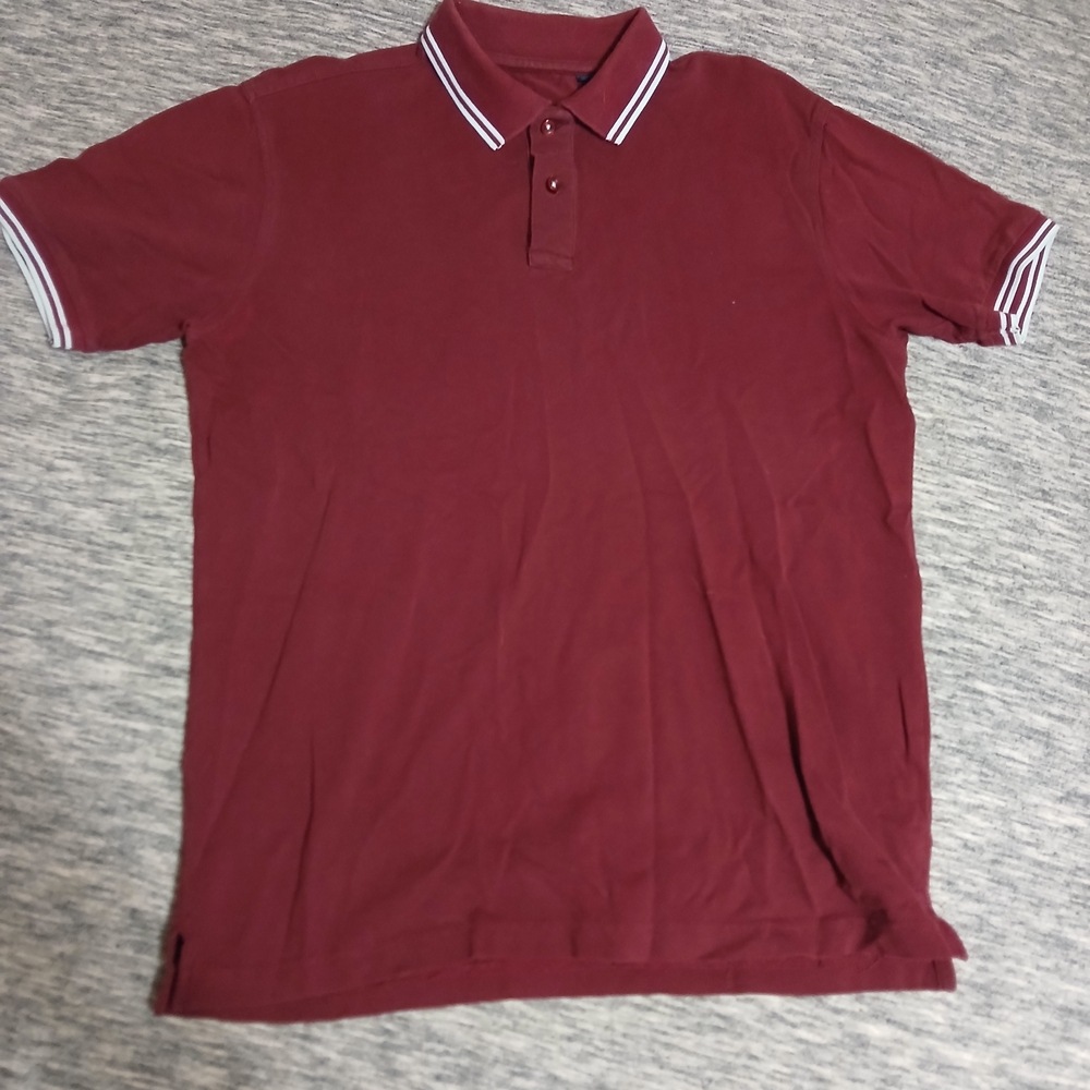 Fox Maroon Polo with White Stripe Trim